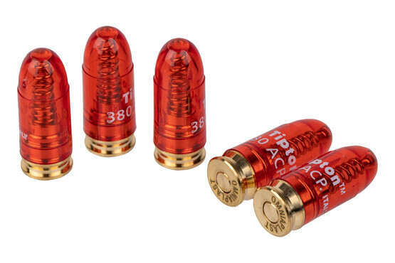 TIPTON Snap Caps 380 ACP come in a pack 5 features a red color and internal spring
